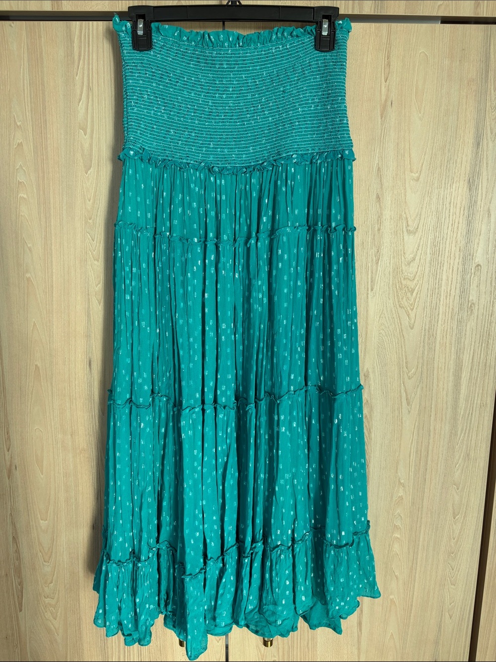 Rococo Sand Convertible Maxi Skirt Strapless Midi Dress Smocked Resortwear